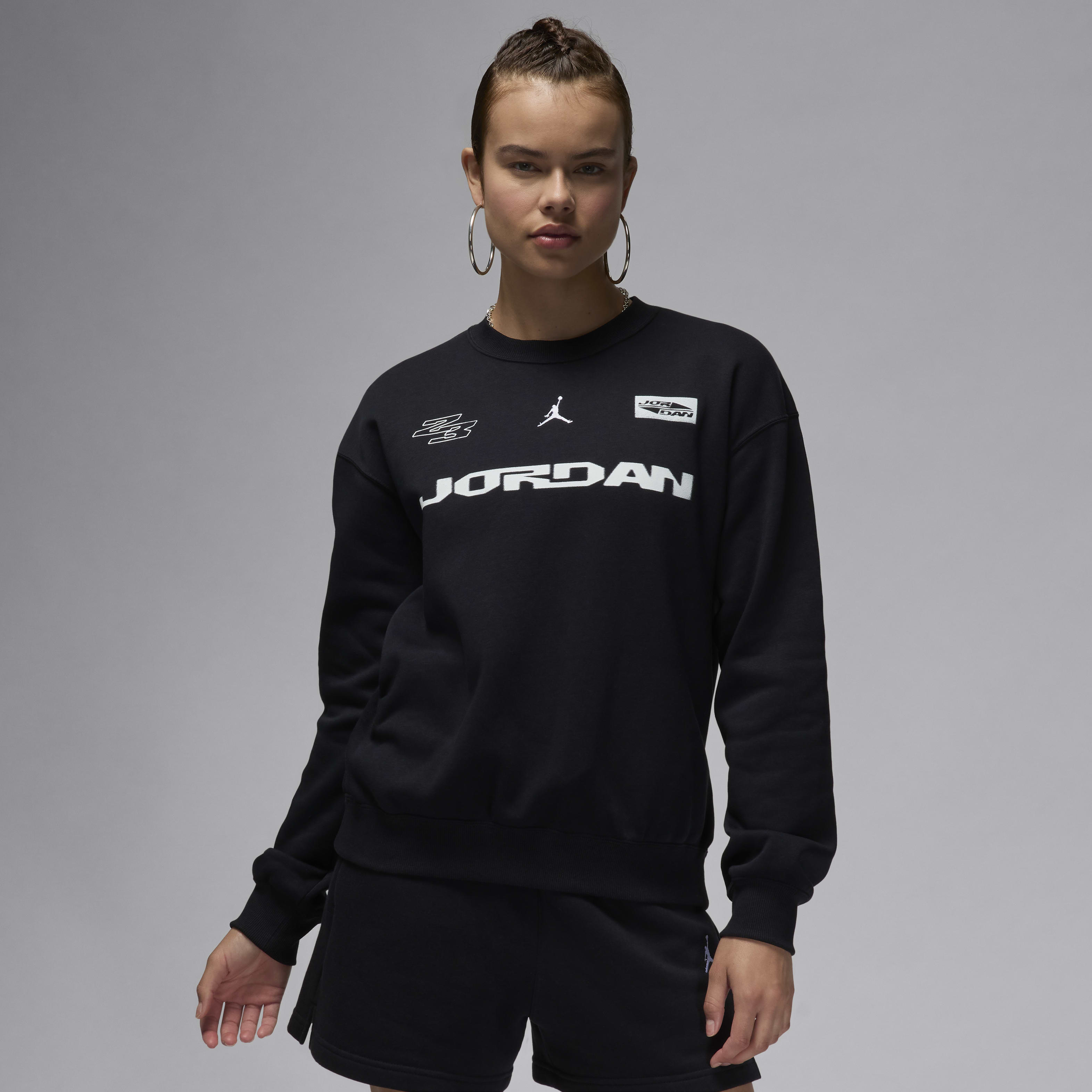 Fleece women's crew neck sweatshirts sales